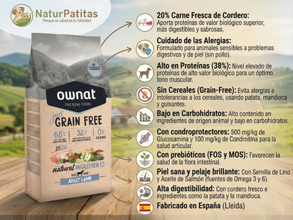 Pienso de Cordero y Cerdo "SIN CEREALES + CUIDADO ARTICULAR & PIEL SANA" para Perro Adulto/Senior cualquier tamaño