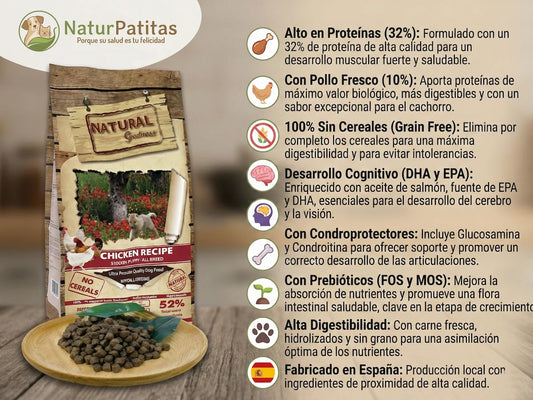 Saco de pienso Starter de Pollo, Salmón y Huevo para Perro cachorro y madres sin cereales