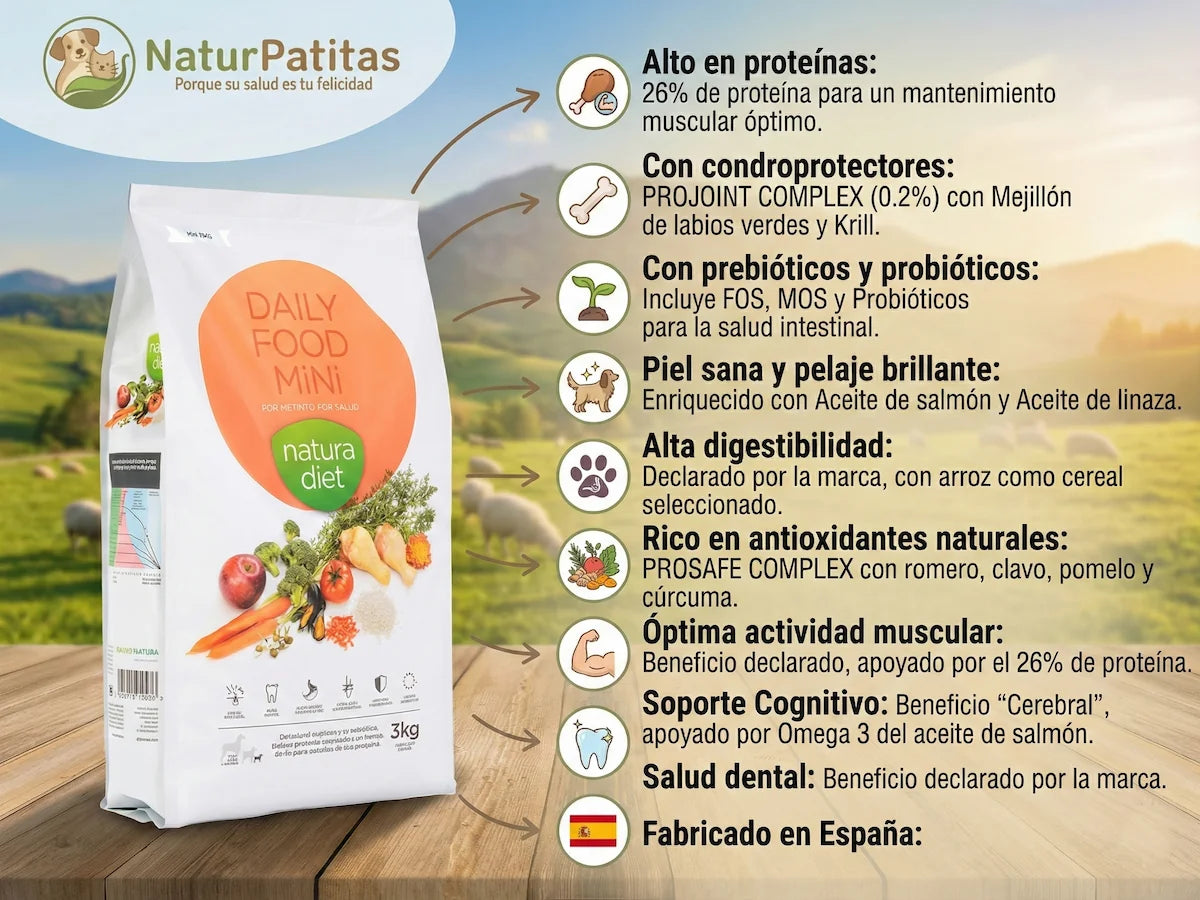 Saco de pienso completo de Pollo y Arroz para Perro de razas pequeñas con croqueta adaptada