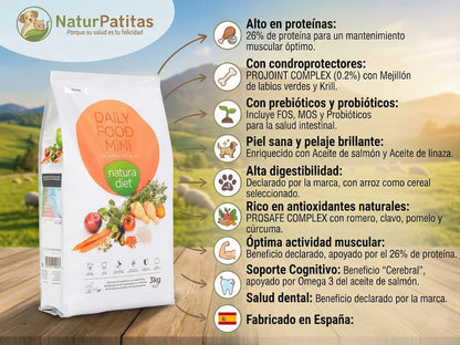 Saco de pienso completo de Pollo y Arroz para Perro de razas pequeñas con croqueta adaptada