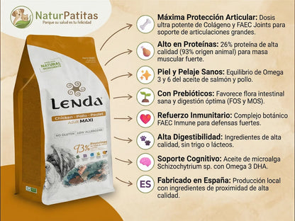 Saco de pienso completo de Pavo, Pollo y Atún para Perro de raza grande con colágeno