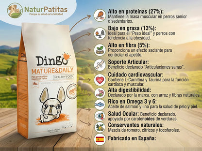 Saco de pienso completo de Pollo para Perro Senior y light para control de peso