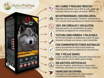 Saco de pienso semihúmedo de Aves de Corral frescas para Perro con textura tierna