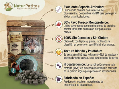 Snack semihúmedo de Pavo para Perro con condroprotectores para las articulaciones