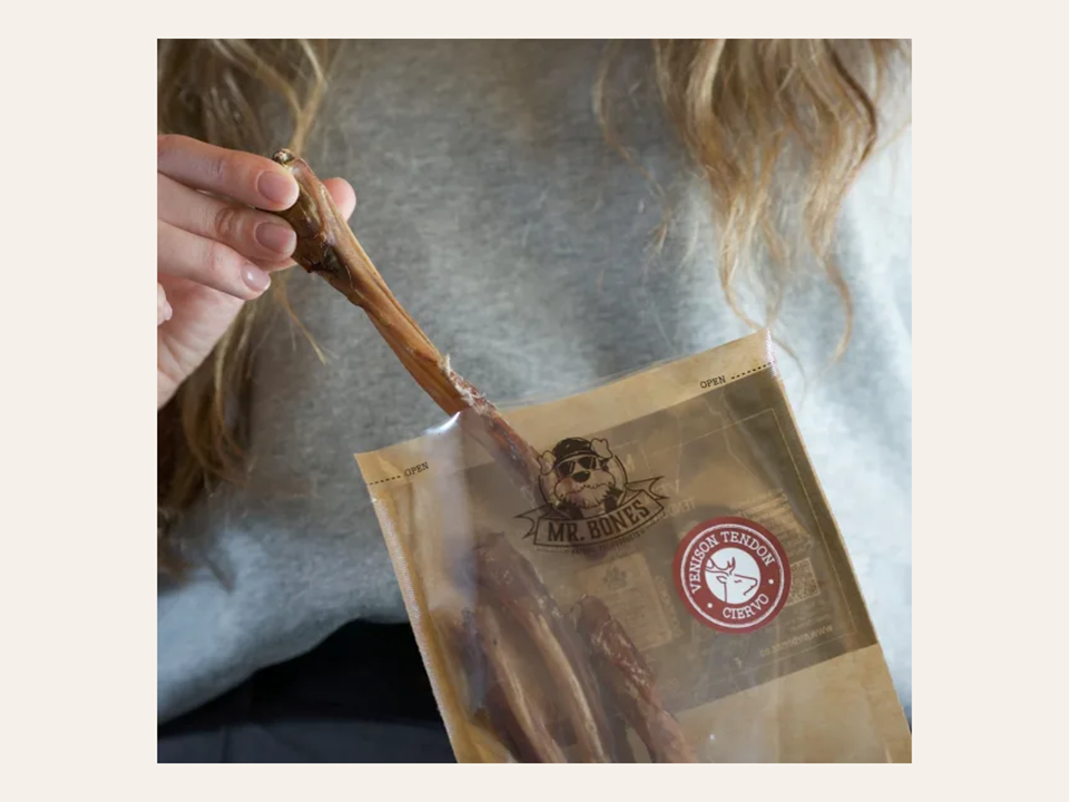 Snack dental natural de 100% Tendón de Ciervo deshidratado para Perro de larga duración