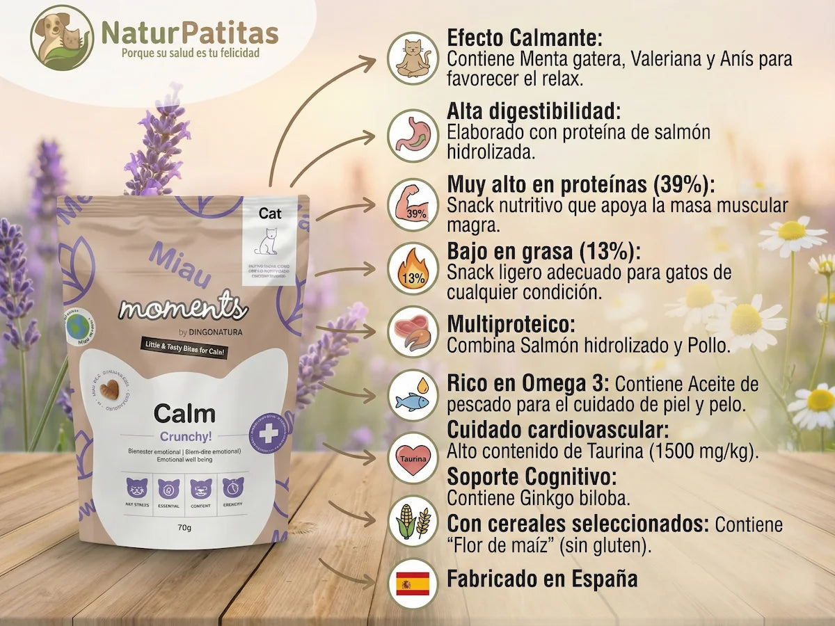 Snack funcional relajante de Salmón hidrolizado y Valeriana para Gato