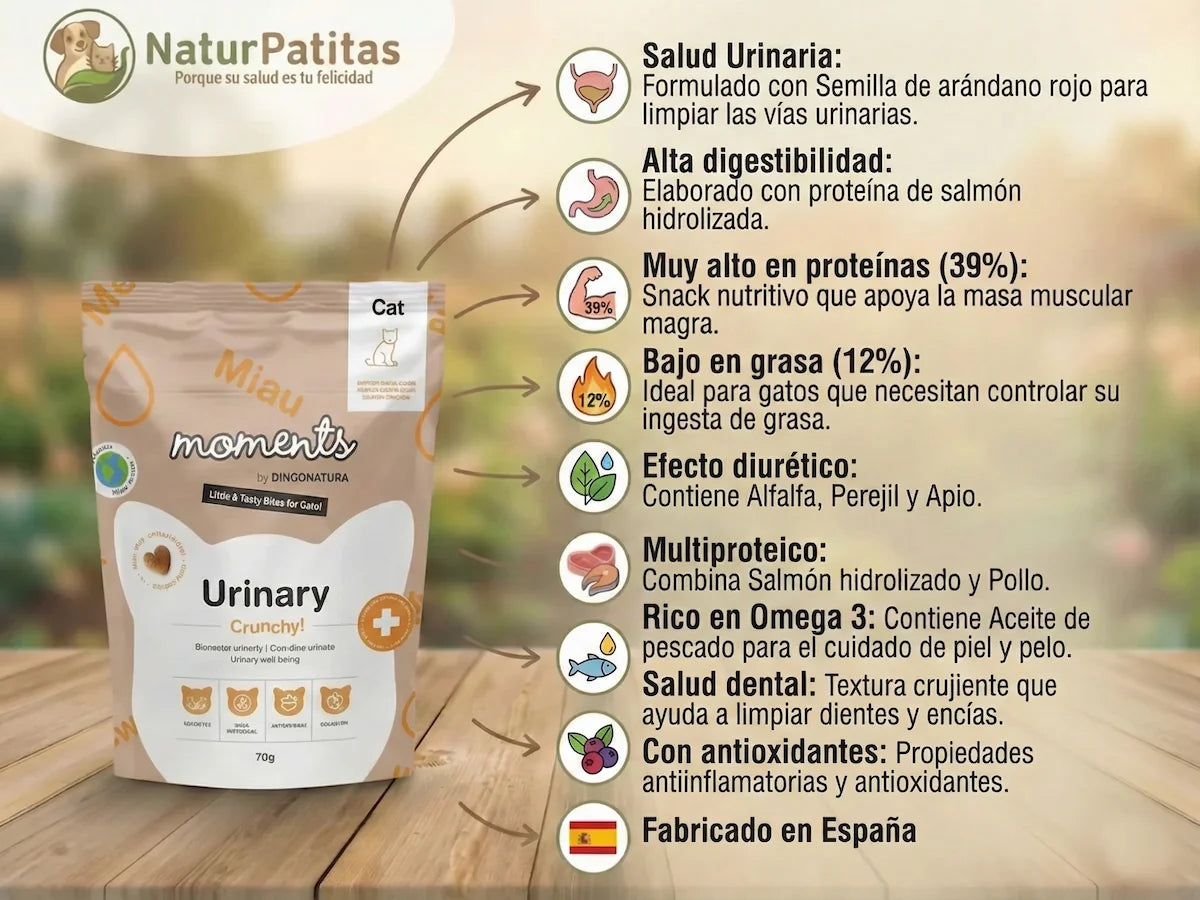Snack funcional urinario de Salmón hidrolizado y Arándano rojo para Gato