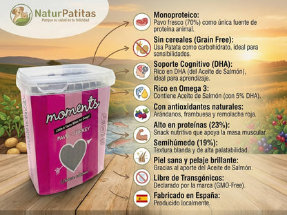 Snack natural de Pavo fresco para Perro rico en DHA sin cereales