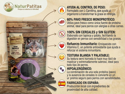 Snack semihúmedo de Pavo con L-Carnitina para Perro con sobrepeso