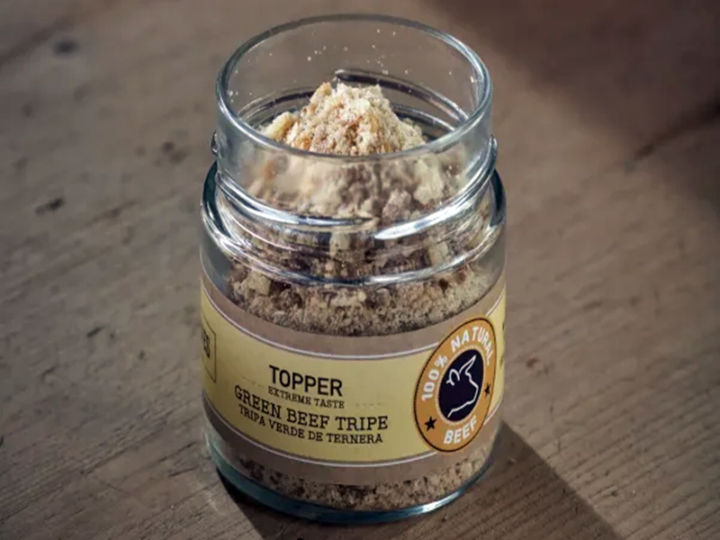 Topper natural de 100% Tripa verde de ternera deshidratada para Perro y Gato rico en probióticos