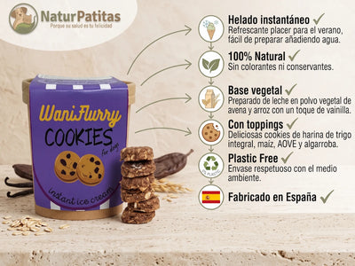 Helado de Cookies CON CEREALES + HIDRATACIÓN y ALTA DIGESTIBILIDAD para Perro Todas las edades y tamaños (también Esterilizado)