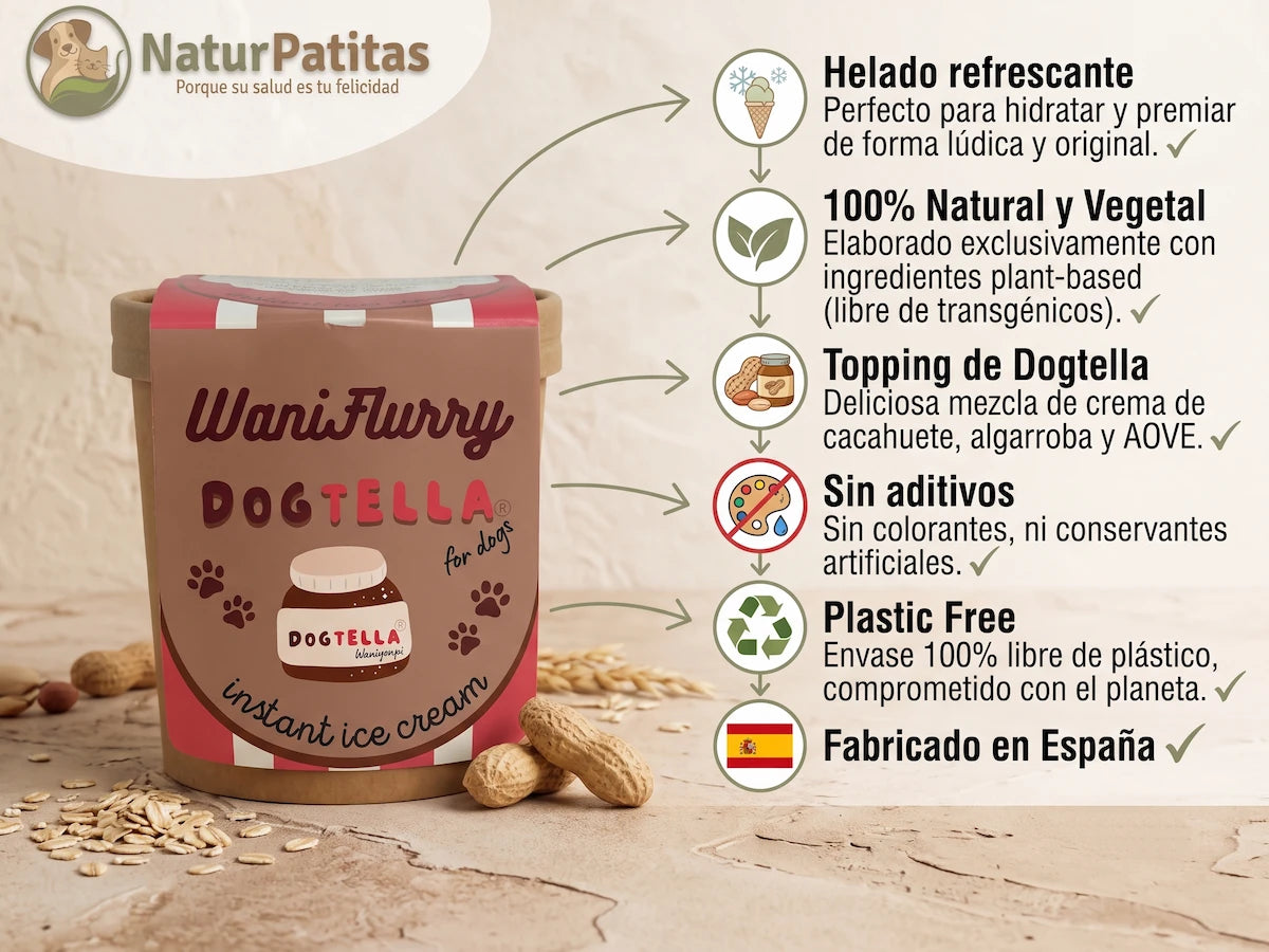 Helado de DogTella CON CEREALES Y GLUTEN + HIDRATACIÓN y ALTA DIGESTIBILIDAD para Perro Junior/Adulto/Senior (también Esterilizado)
