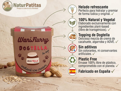 Helado de DogTella CON CEREALES + HIDRATACIÓN y ALTA DIGESTIBILIDAD para Perro Junior/Adulto/Senior (también Esterilizado)
